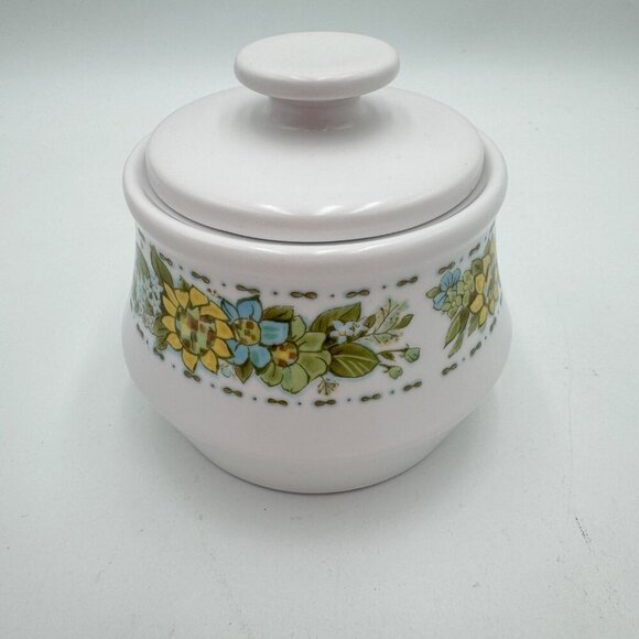 Vintage Noritake Springfield Progression China Sugar Bowl, Lid, Floral Sunflower - Picture 1 of 9